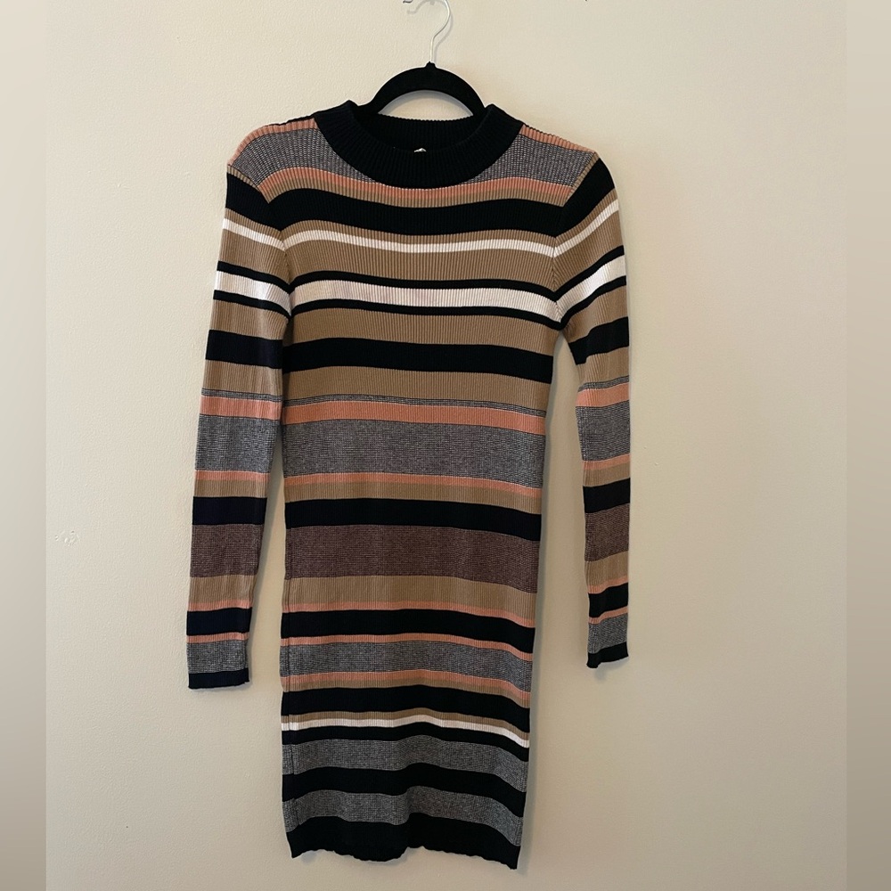 Wren and Willa Ribbed Striped Sweater Dress